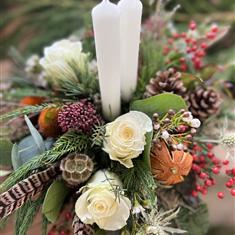 Rustic Festive Glass Bowl