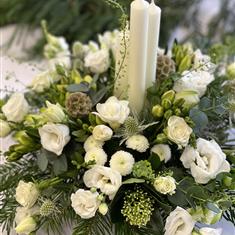 All White Elegance Candle Arrangement