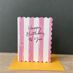Happy birthday pink stripe 