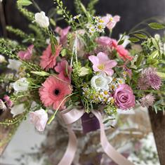 Daisy Metal Basket Arrangement
